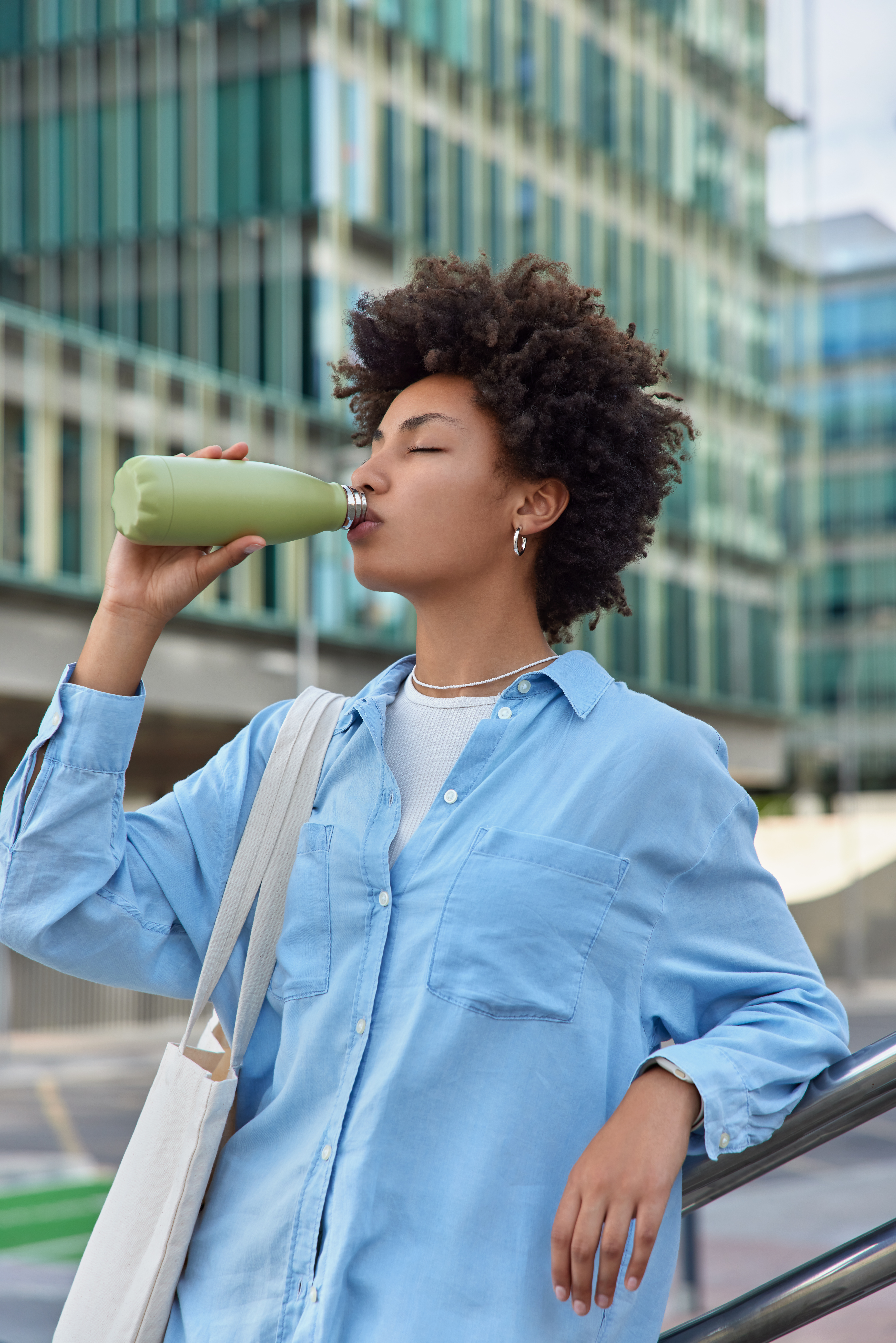 Eco-friendly green water bottle